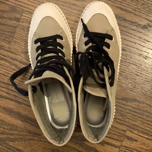 Almost new dolce vita high top sneakers size 7.5 in khaki color